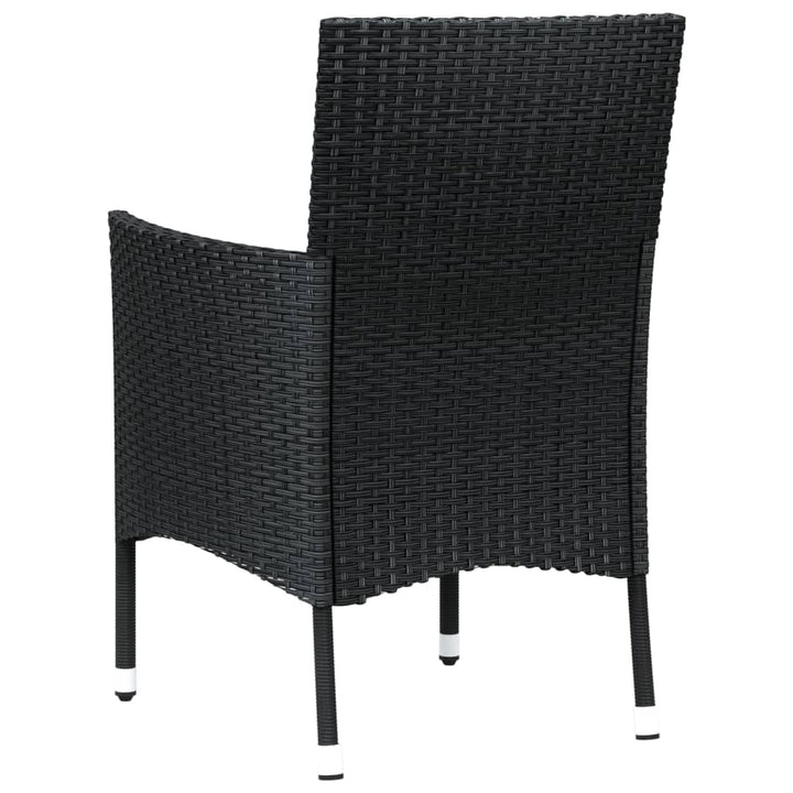 havestole med hynder 4 stk. polyrattan sort