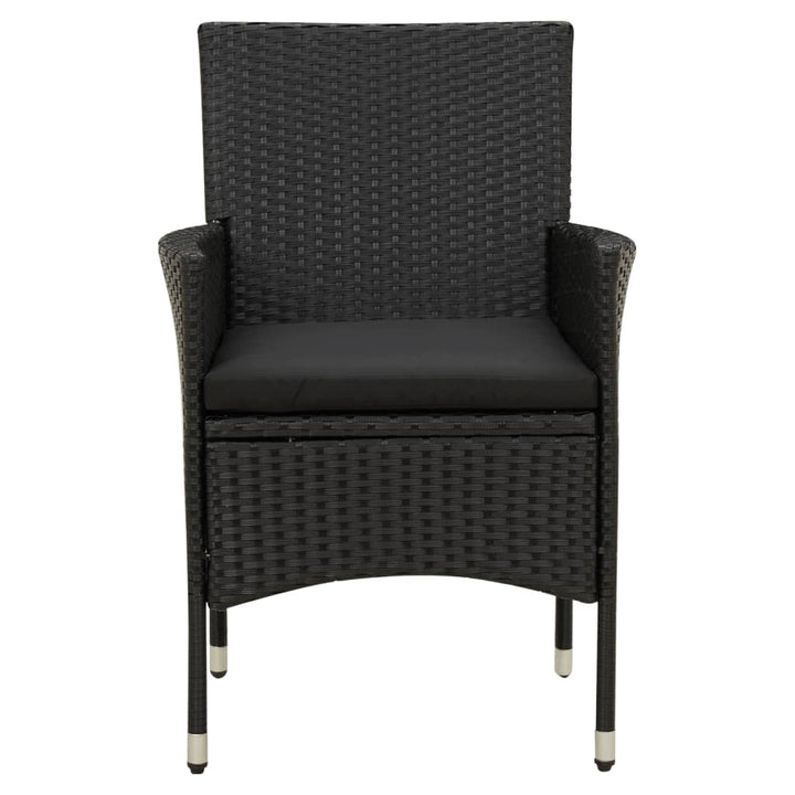 havestole med hynder 4 stk. polyrattan sort