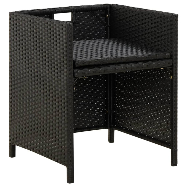 havestole med hynder 4 stk. polyrattan sort