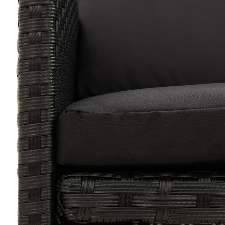 havestole med hynder 4 stk. polyrattan sort