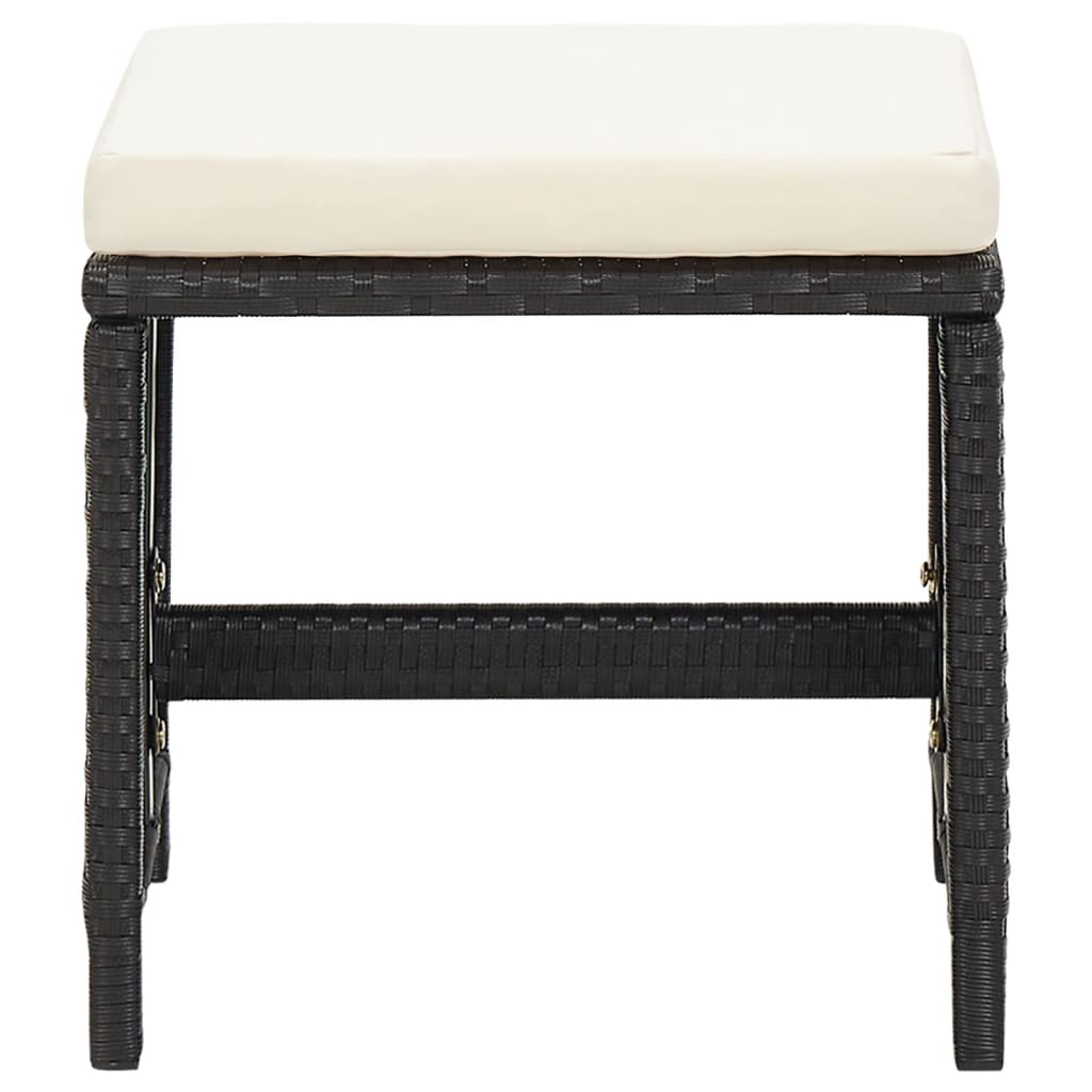 haveskamler 4 stk. med hynder polyrattan sort