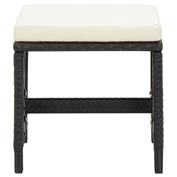 haveskamler 4 stk. med hynder polyrattan sort
