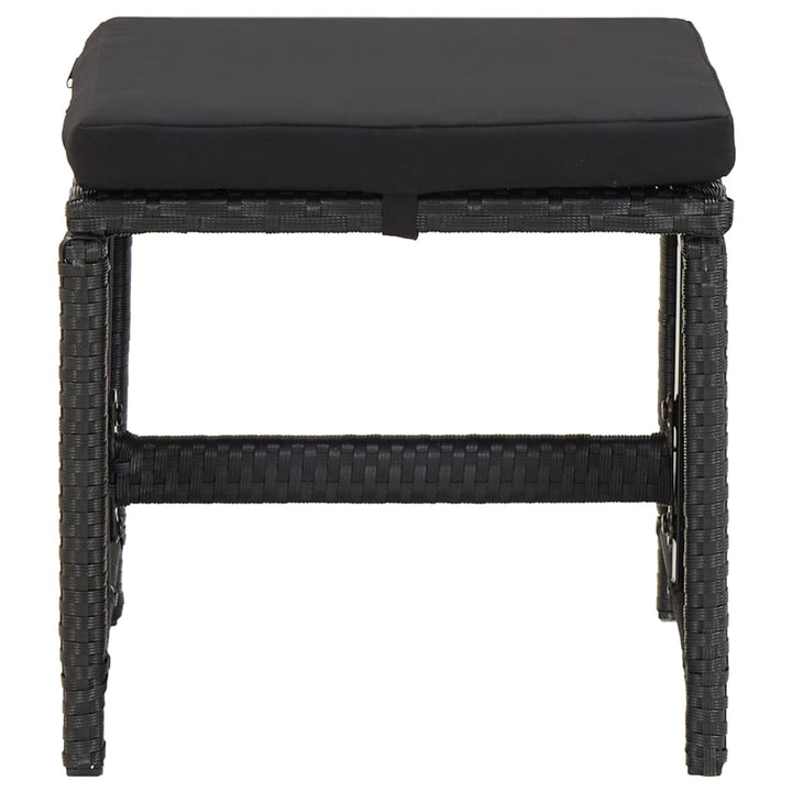 haveskamler 4 stk. med hynder polyrattan sort