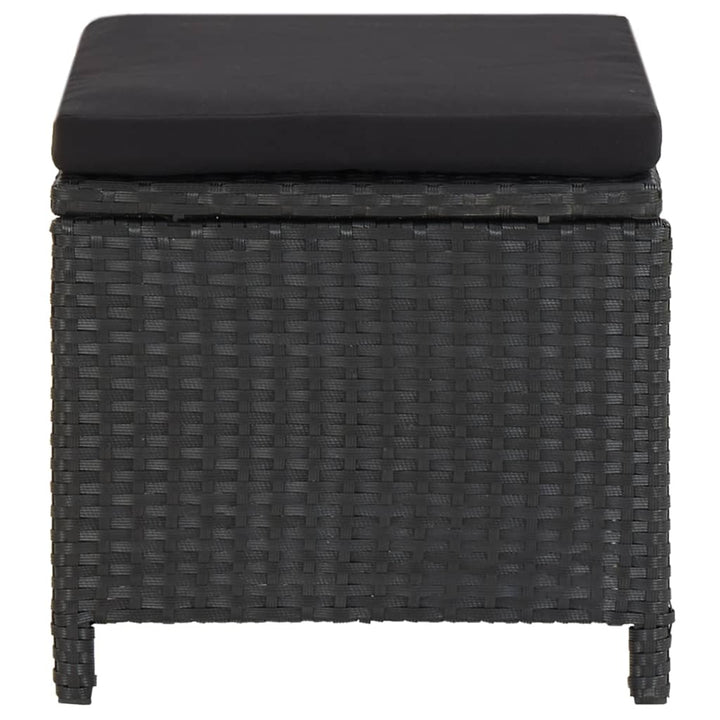 haveskamler 4 stk. med hynder polyrattan sort