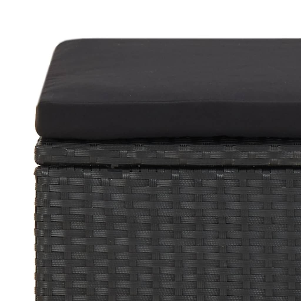 haveskamler 4 stk. med hynder polyrattan sort