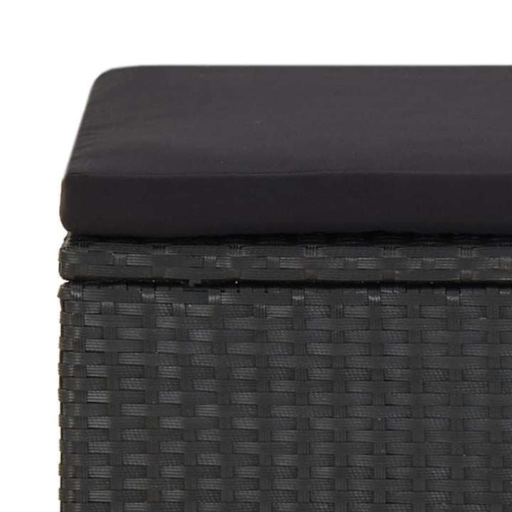 haveskamler 4 stk. med hynder polyrattan sort
