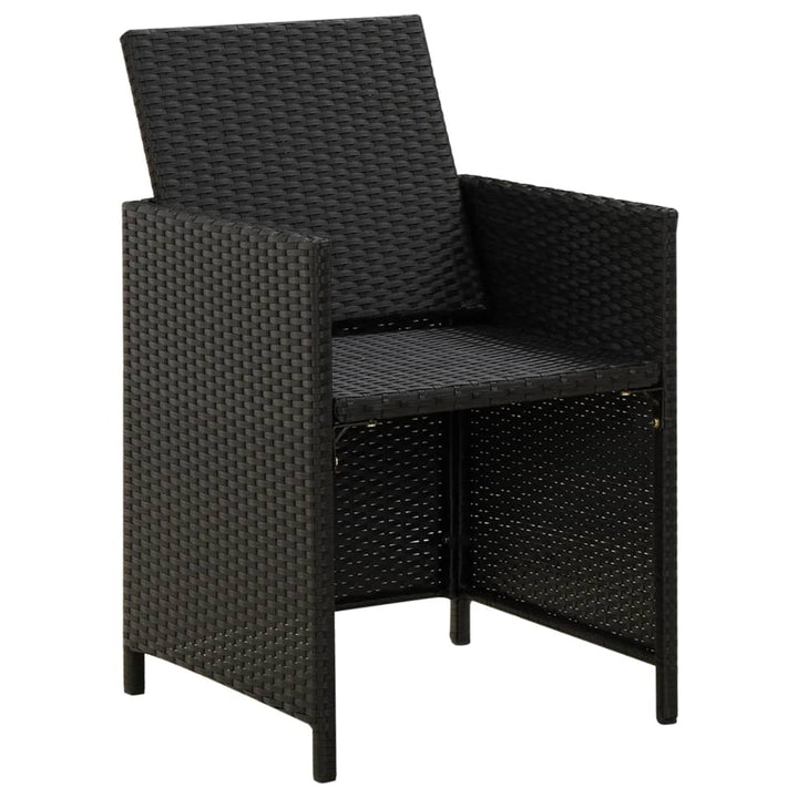 havestol med skamler 4 dele polyrattan sort