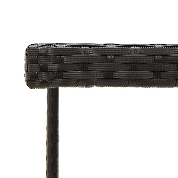havebord 109x107x74 cm polyrattan og glas sort