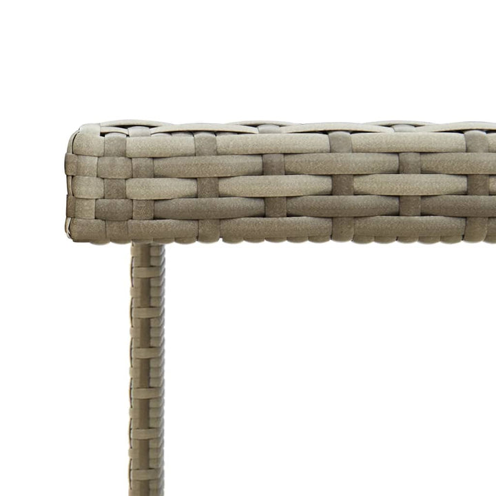 havebord 109x107x74 cm polyrattan og glas grå