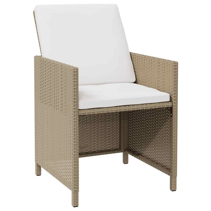havestole med hynder 4 stk. polyrattan beige