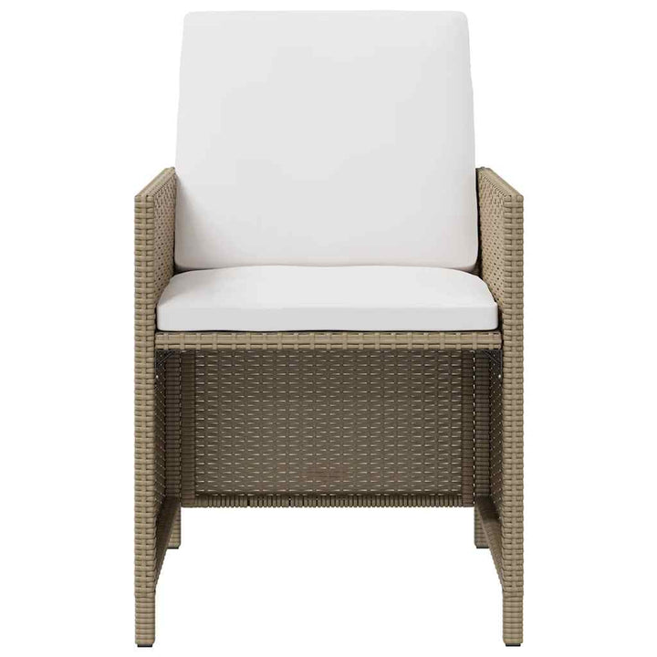 havestole med hynder 4 stk. polyrattan beige