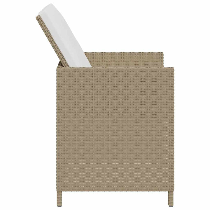 havestole med hynder 4 stk. polyrattan beige