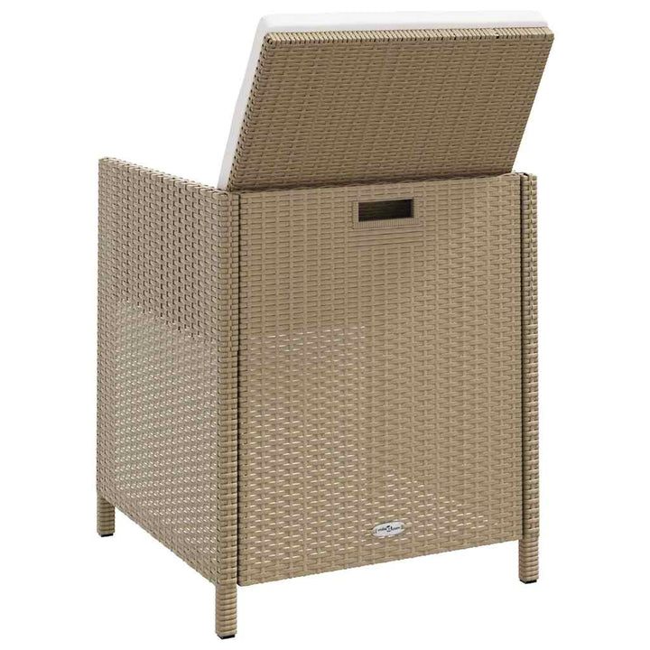 havestole med hynder 4 stk. polyrattan beige