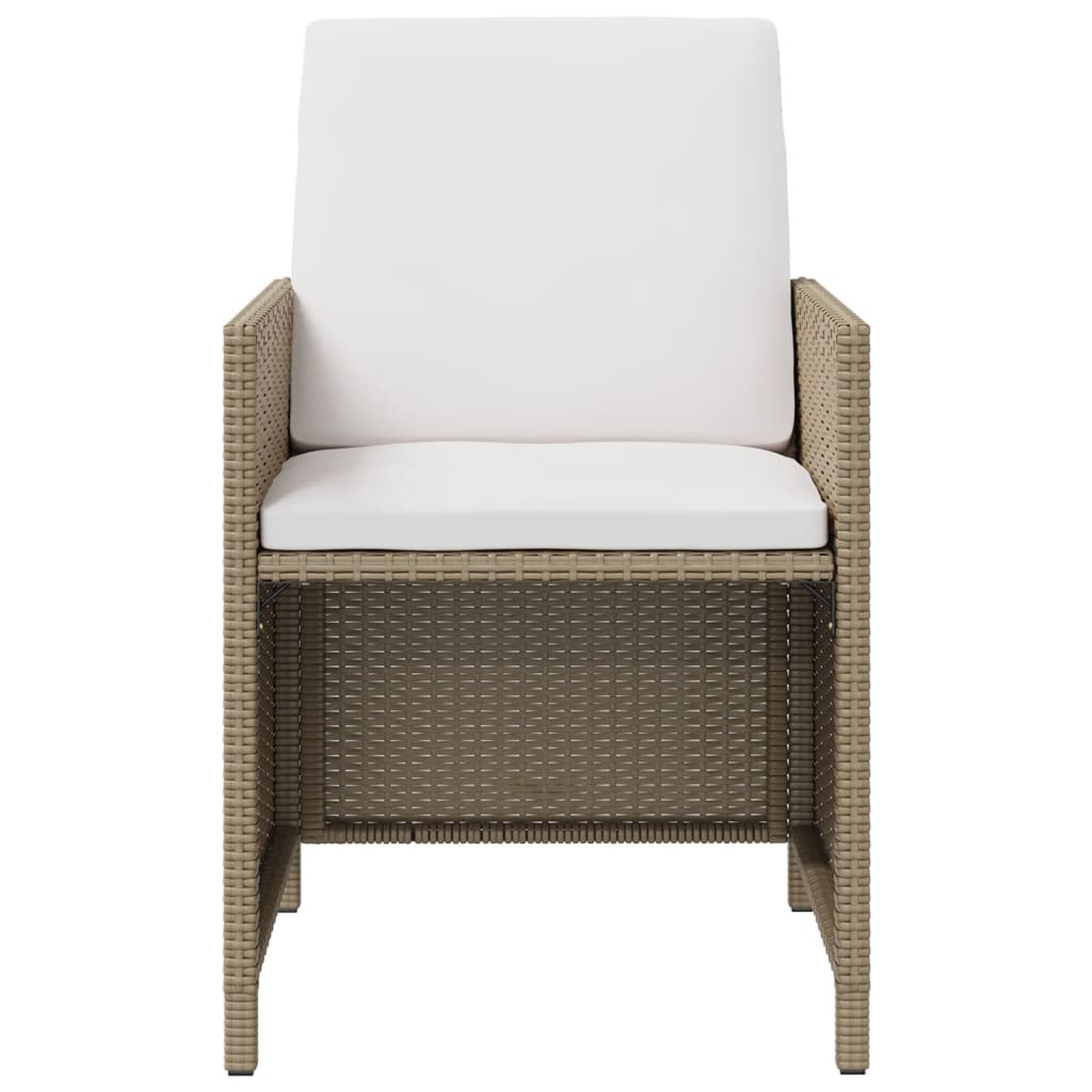havestole 4 stk. med hynder polyrattan beige