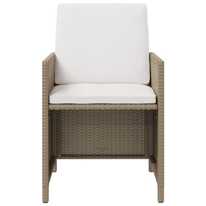 havestole 4 stk. med hynder polyrattan beige
