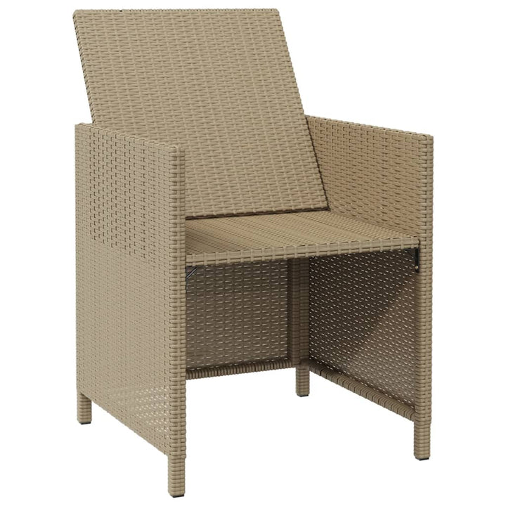 havestole 4 stk. med hynder polyrattan beige