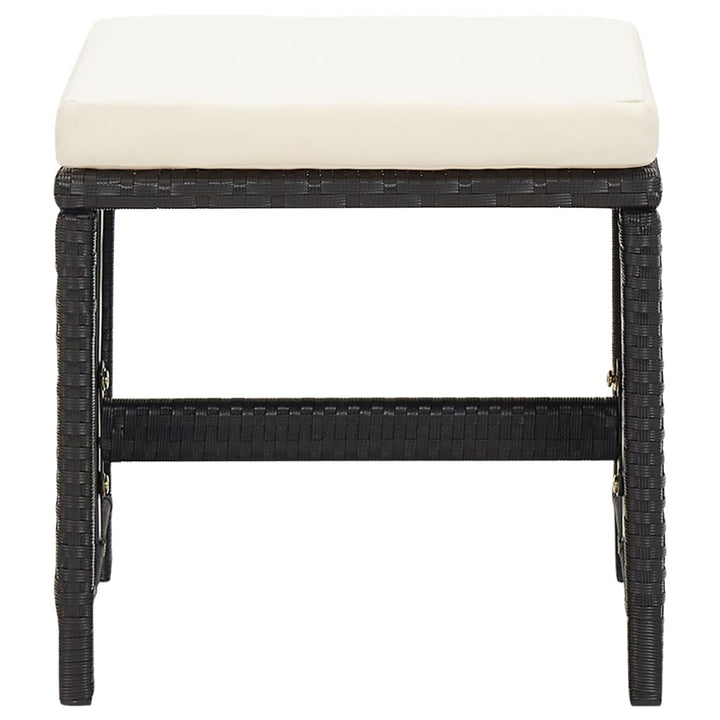 haveskamler 4 stk. med hynder polyrattan sort