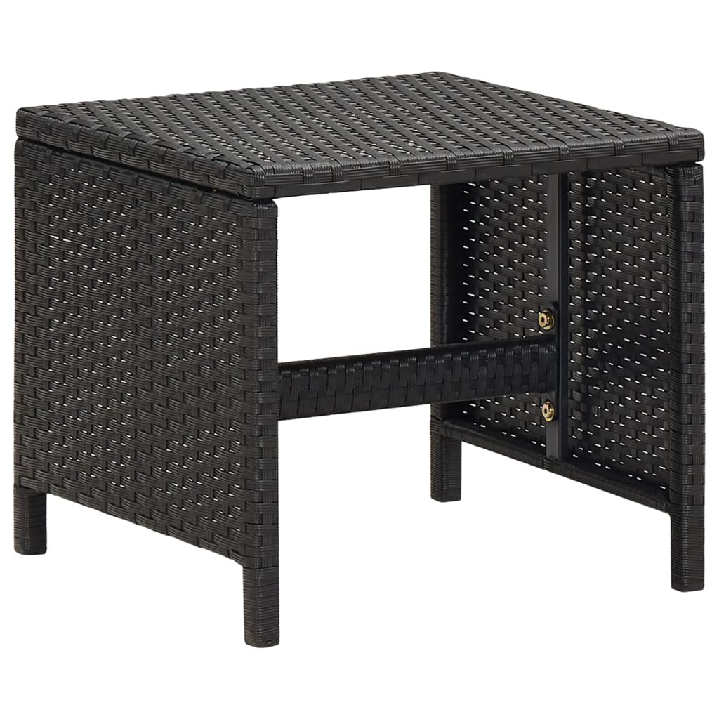haveskamler 4 stk. med hynder polyrattan sort