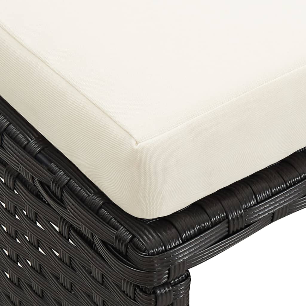 haveskamler 4 stk. med hynder polyrattan sort