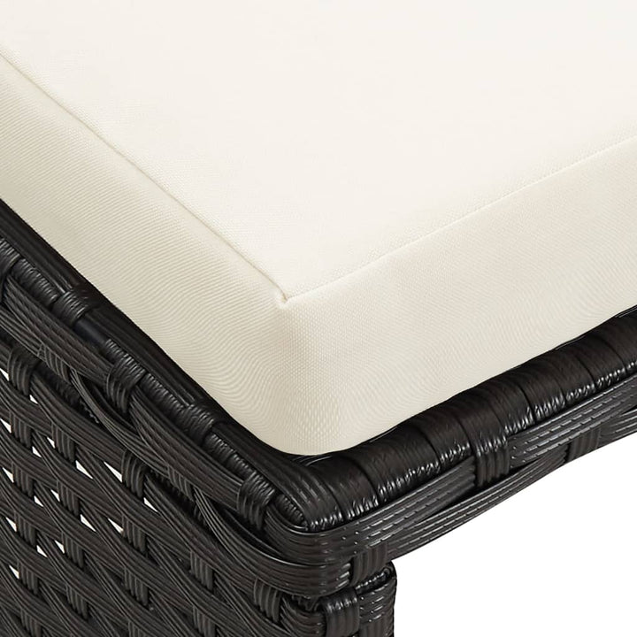 haveskamler 4 stk. med hynder polyrattan sort