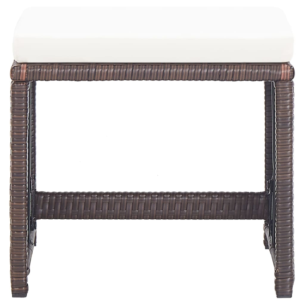 haveskamler 4 stk. med hynder polyrattan brun