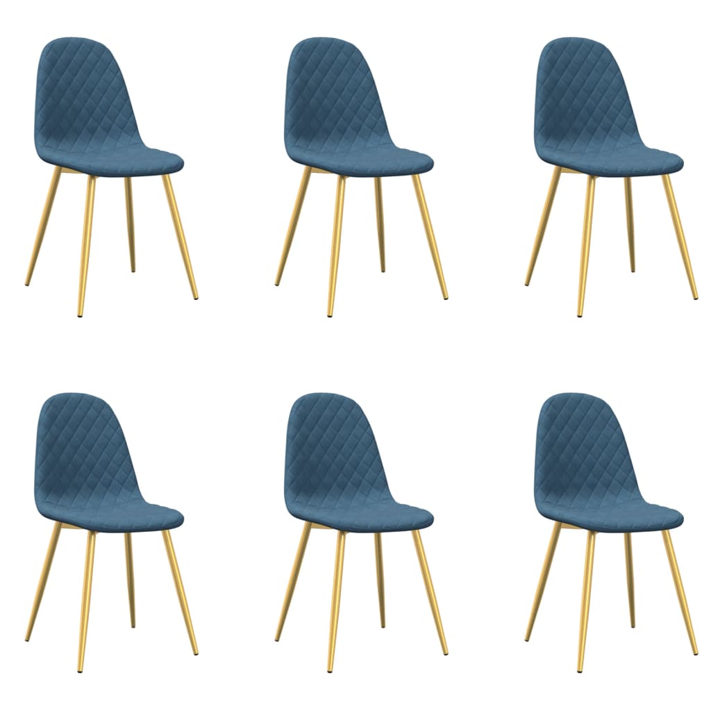 spisebordsstole 6 stk. velour blå