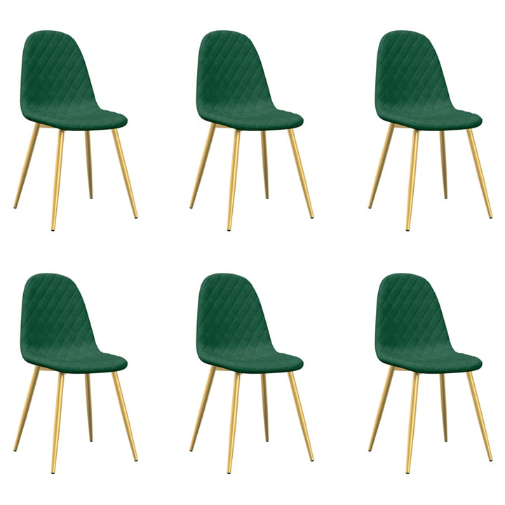 spisebordsstole 6 stk. velour mørkegrøn