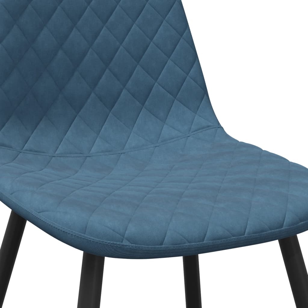 spisebordsstole 6 stk. velour blå