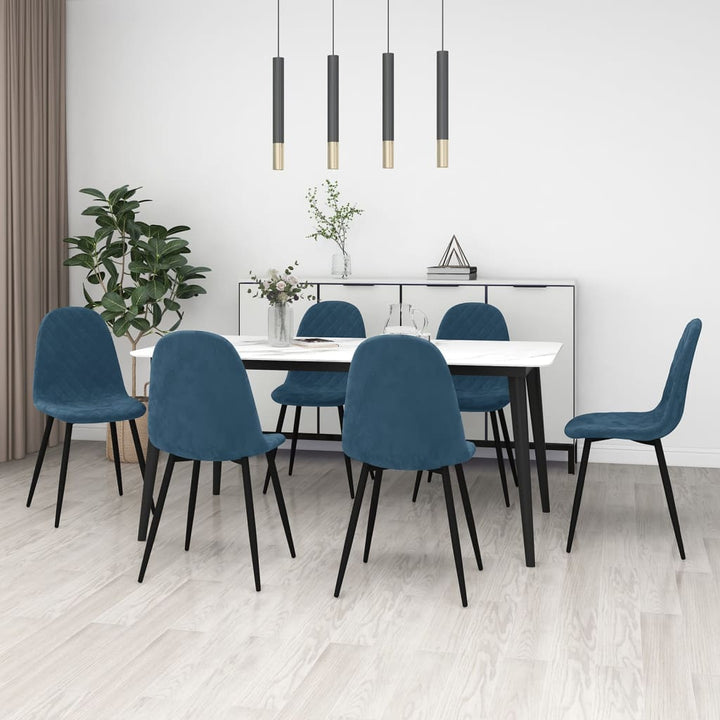 spisebordsstole 6 stk. velour blå