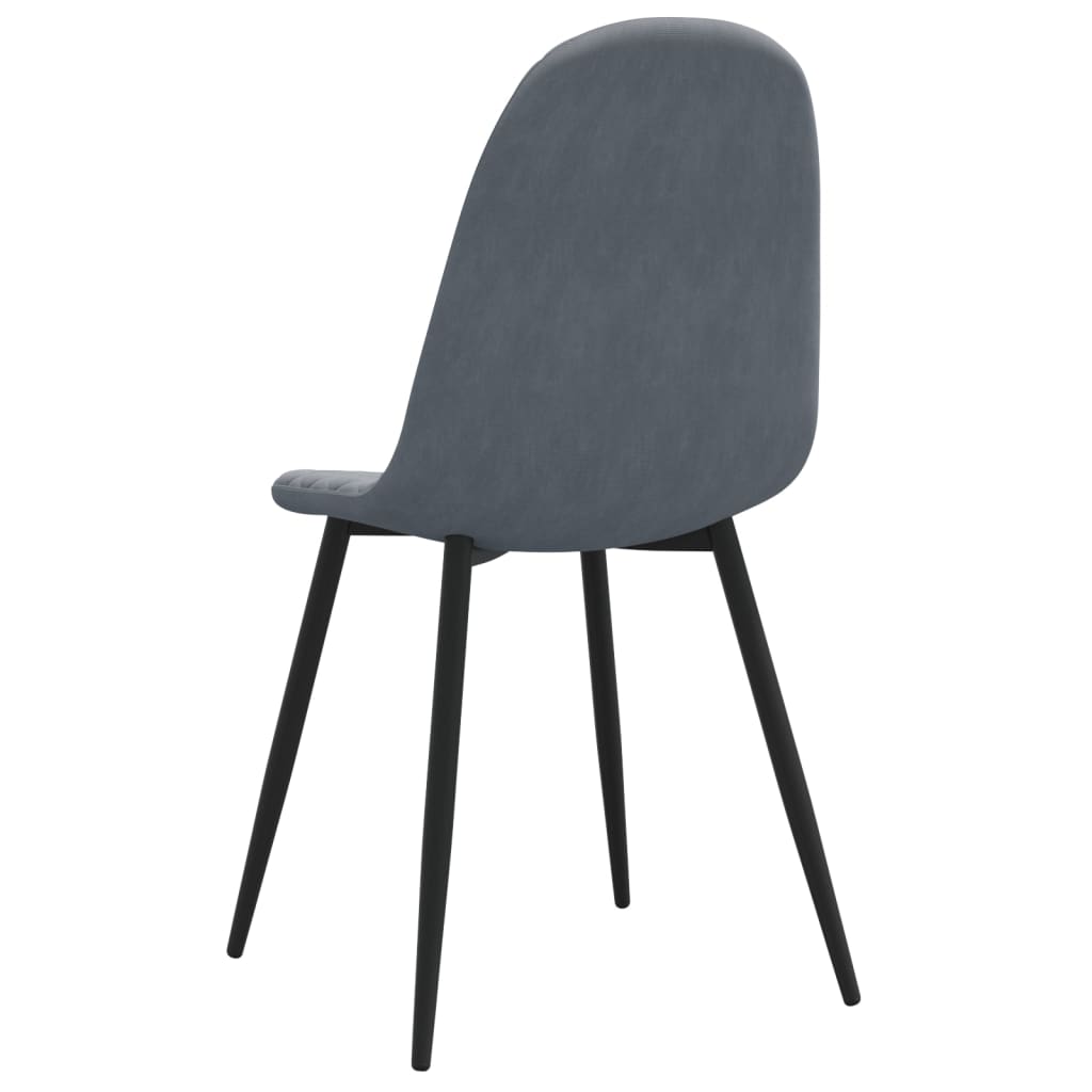 spisebordsstole 6 stk. velour mørkegrå