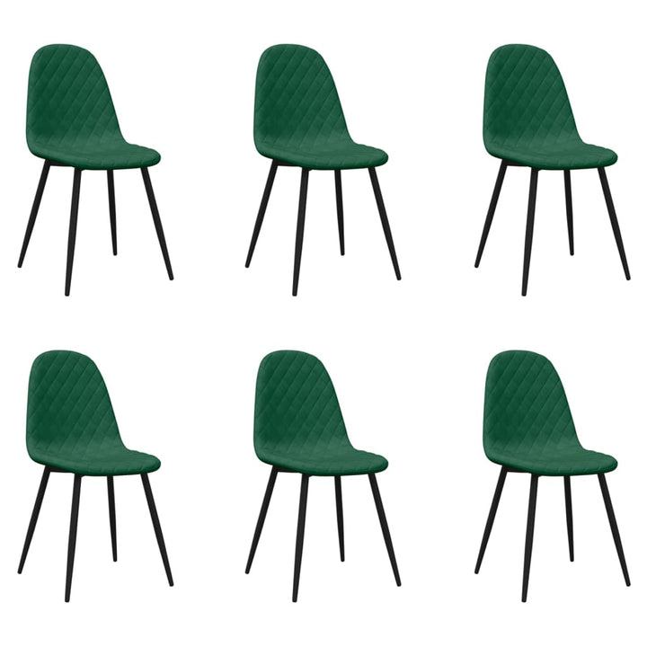 spisebordsstole 6 stk. velour mørkegrøn