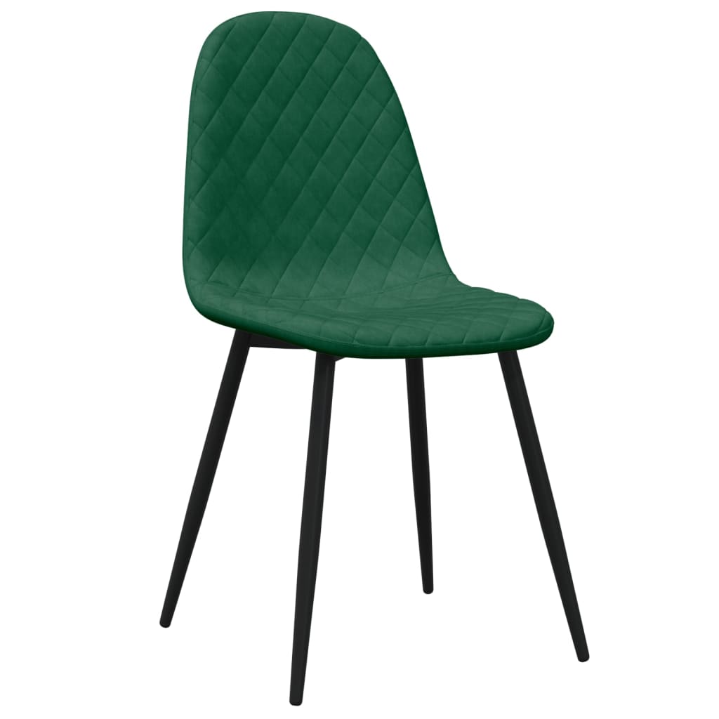 spisebordsstole 6 stk. velour mørkegrøn