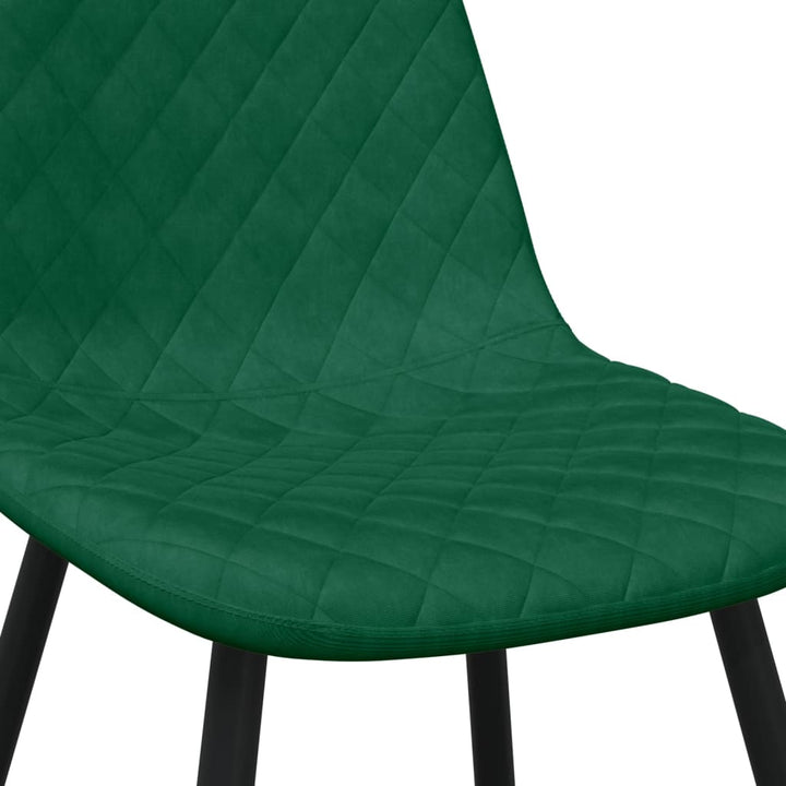 spisebordsstole 6 stk. velour mørkegrøn