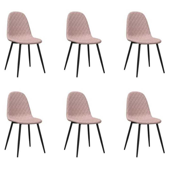 spisebordsstole 6 stk. velour lyserød