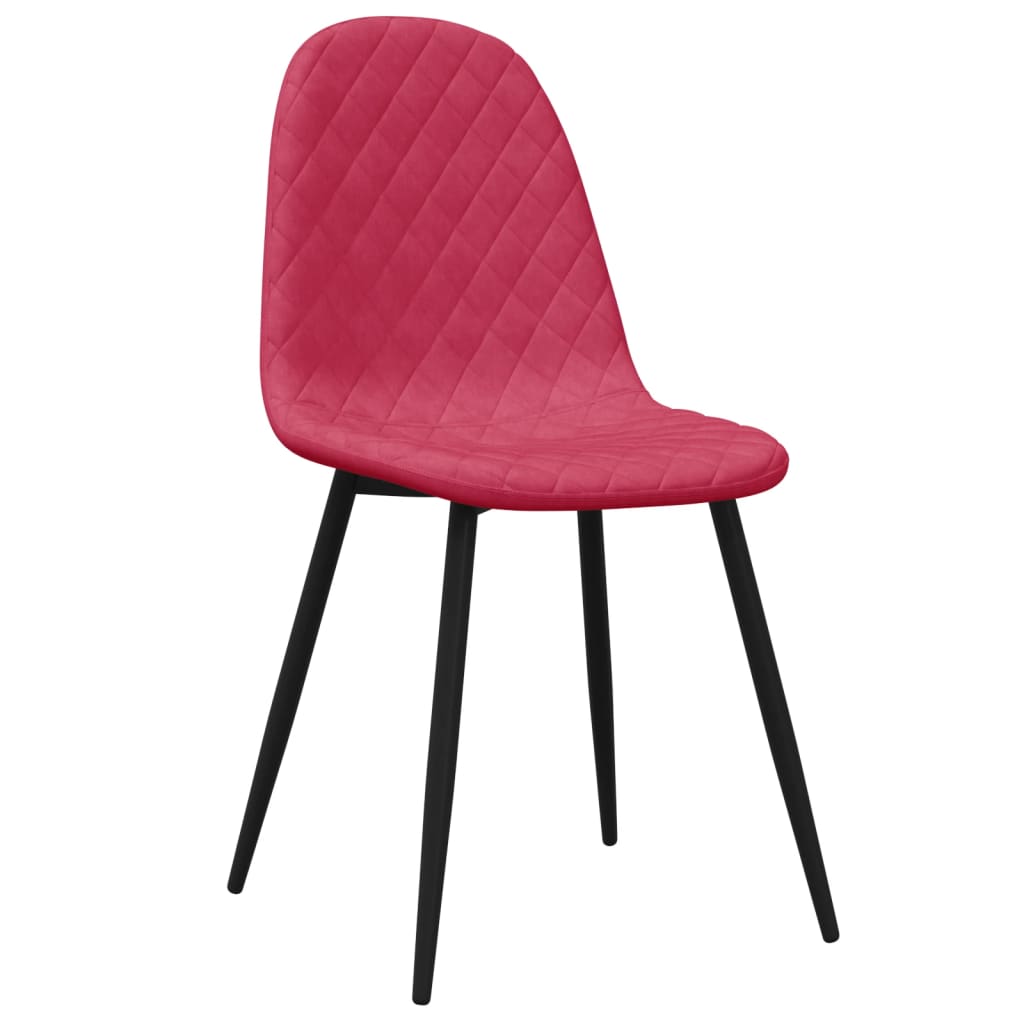spisebordsstole 6 stk. velour vinrød