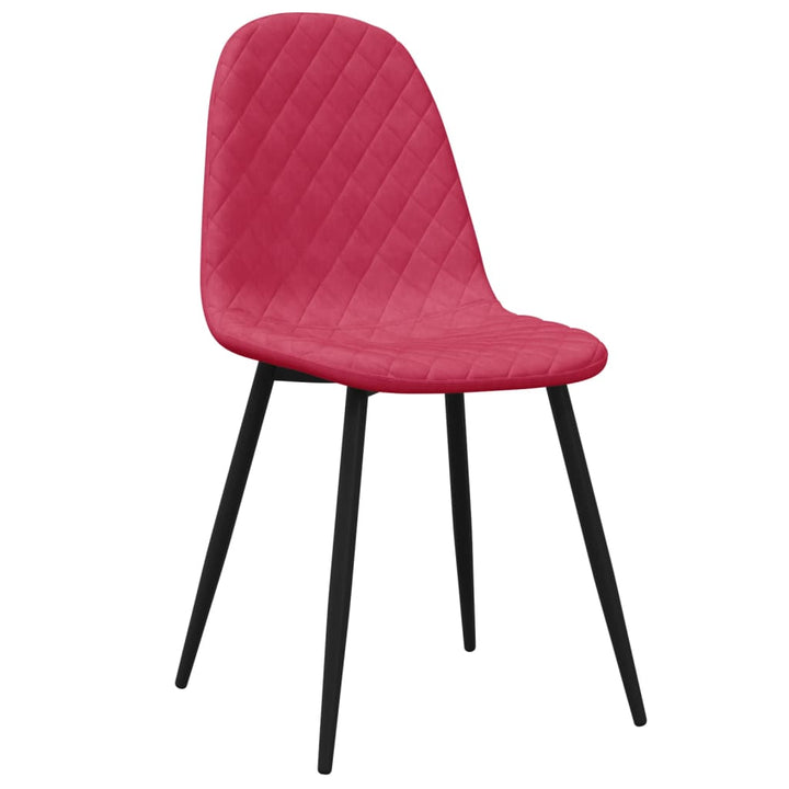 spisebordsstole 6 stk. velour vinrød