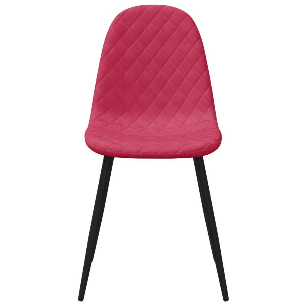 spisebordsstole 6 stk. velour vinrød