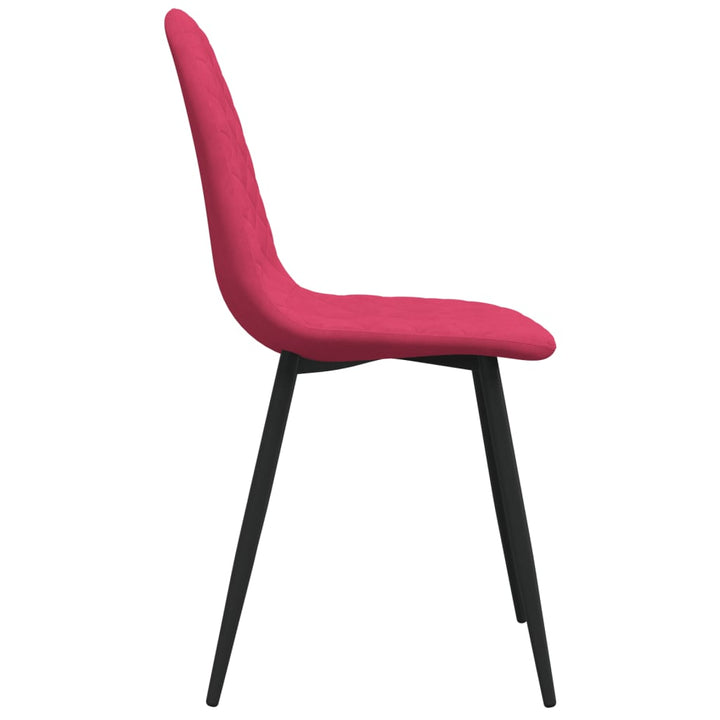 spisebordsstole 6 stk. velour vinrød