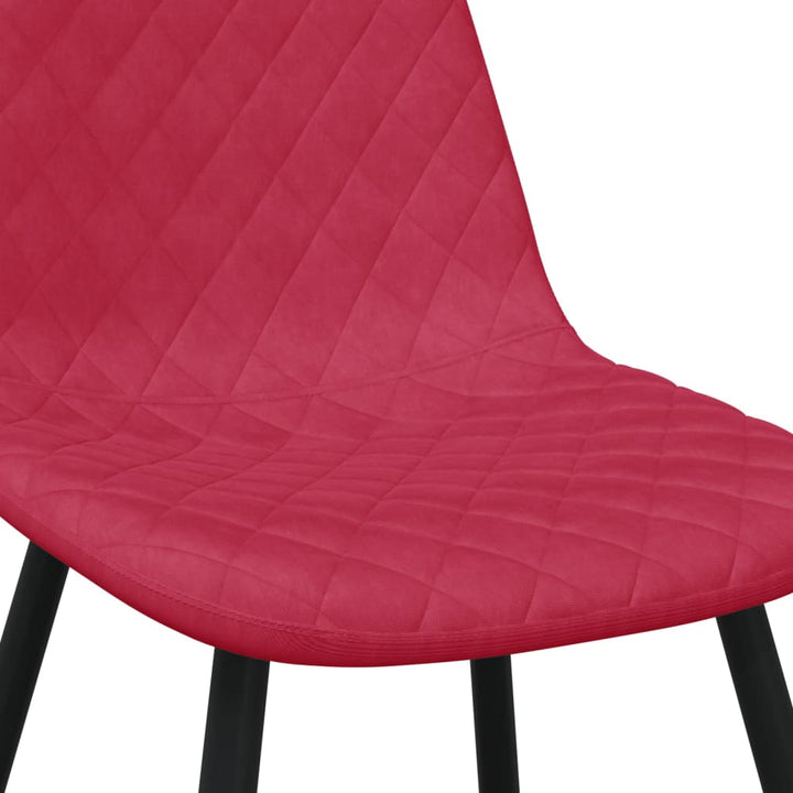 spisebordsstole 6 stk. velour vinrød