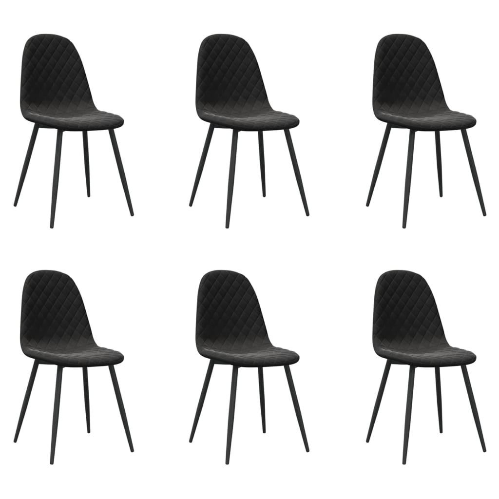 spisebordsstole 6 stk. velour sort