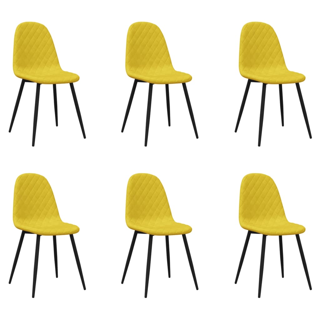 spisebordsstole 6 stk. velour sennepsgul