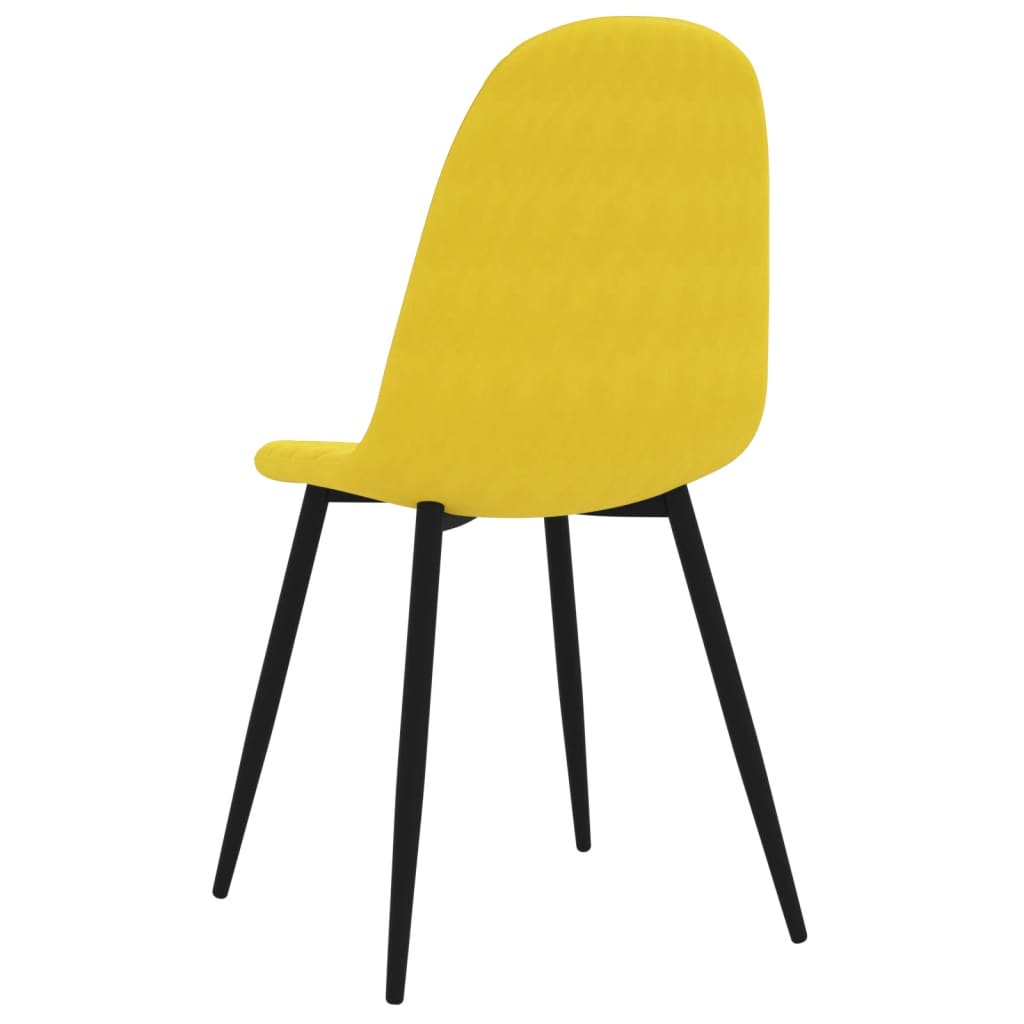 spisebordsstole 6 stk. velour sennepsgul