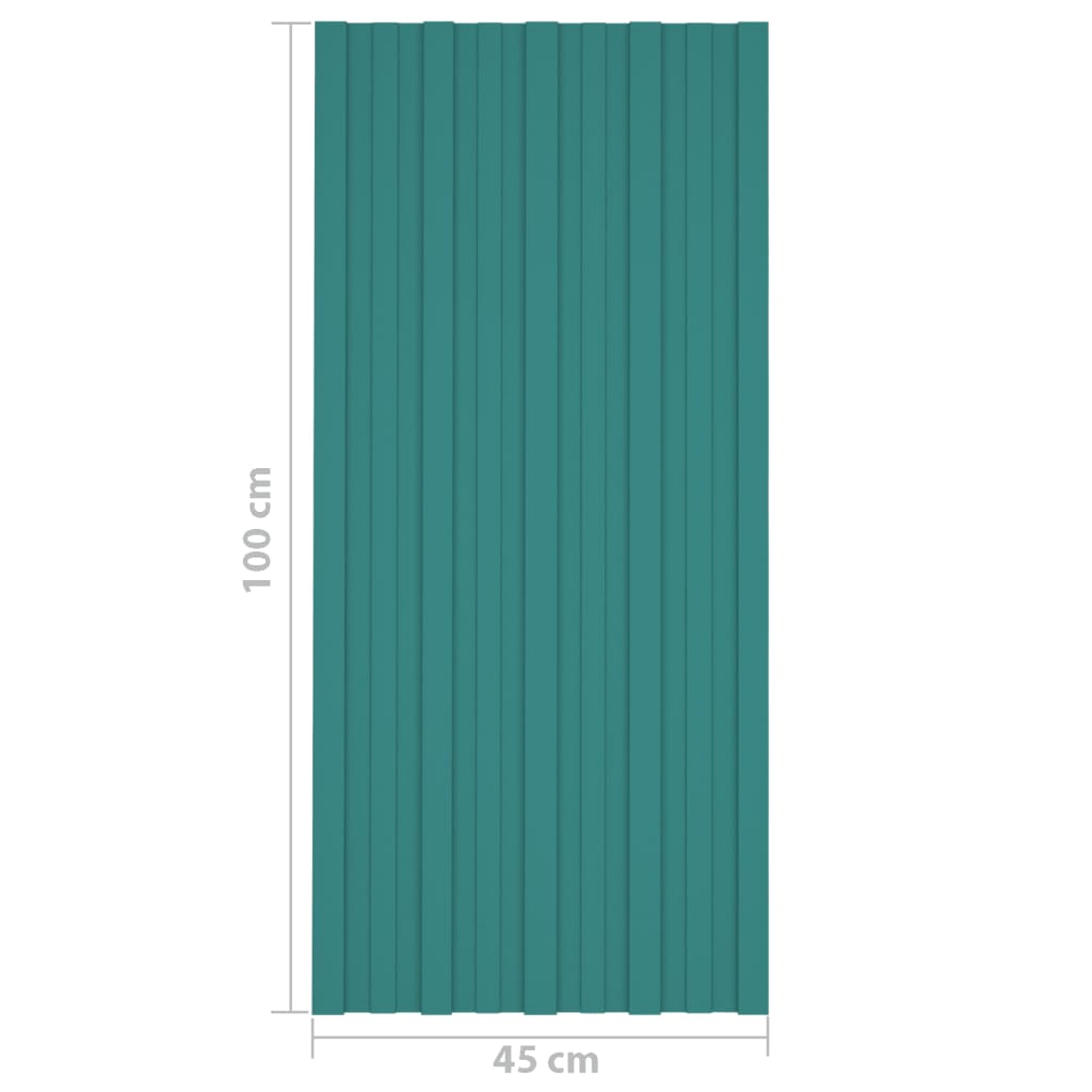 tagplader 36 stk. 100x45 cm galvaniseret stål grøn