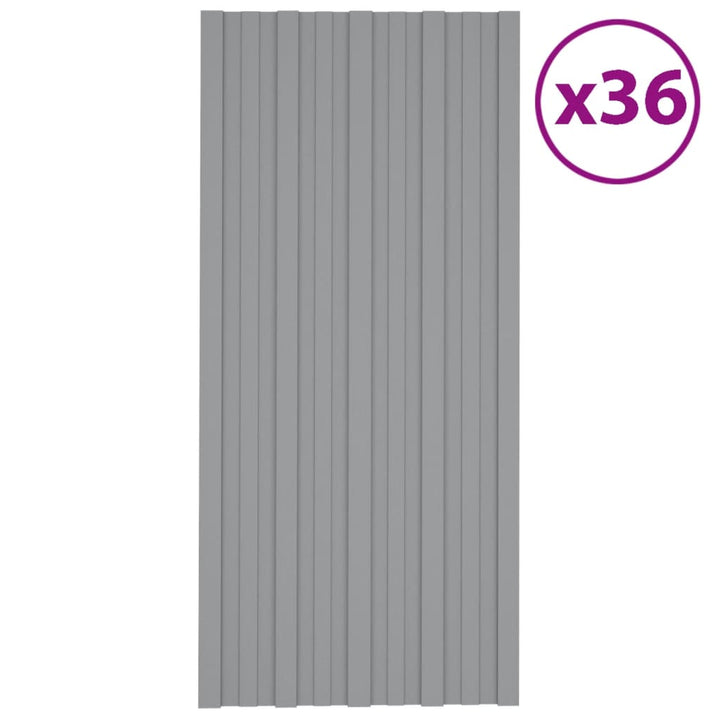 tagplader 36 stk. 100x45 cm galvaniseret stål grå