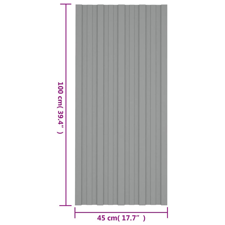 tagplader 36 stk. 100x45 cm galvaniseret stål grå
