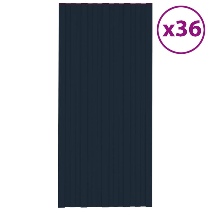 tagplader 36 stk. 100x45 cm galvaniseret stål antracitgrå