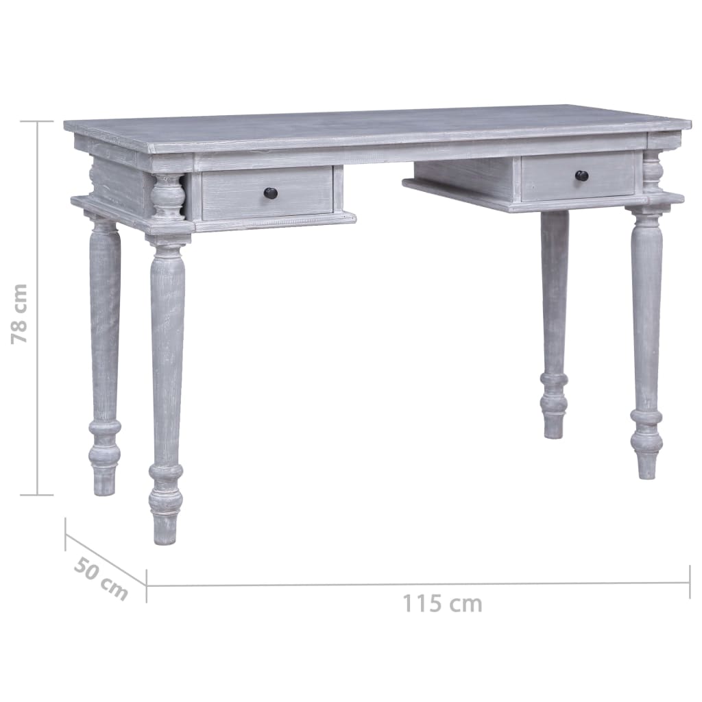 skrivebord 115x50x78 cm massivt mahognitræ