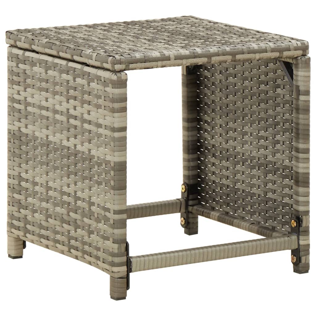 haveskamler 4 stk. med hynder polyrattan grå