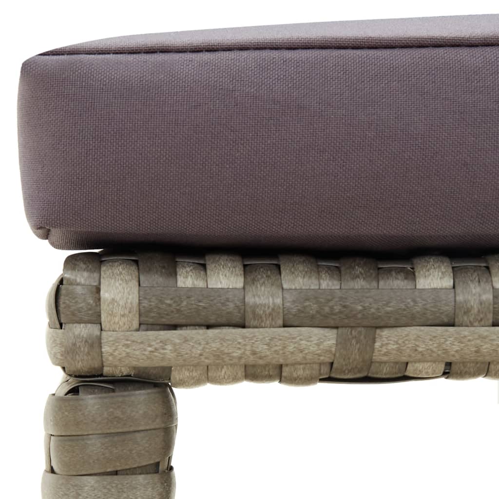 haveskamler 4 stk. med hynder polyrattan grå