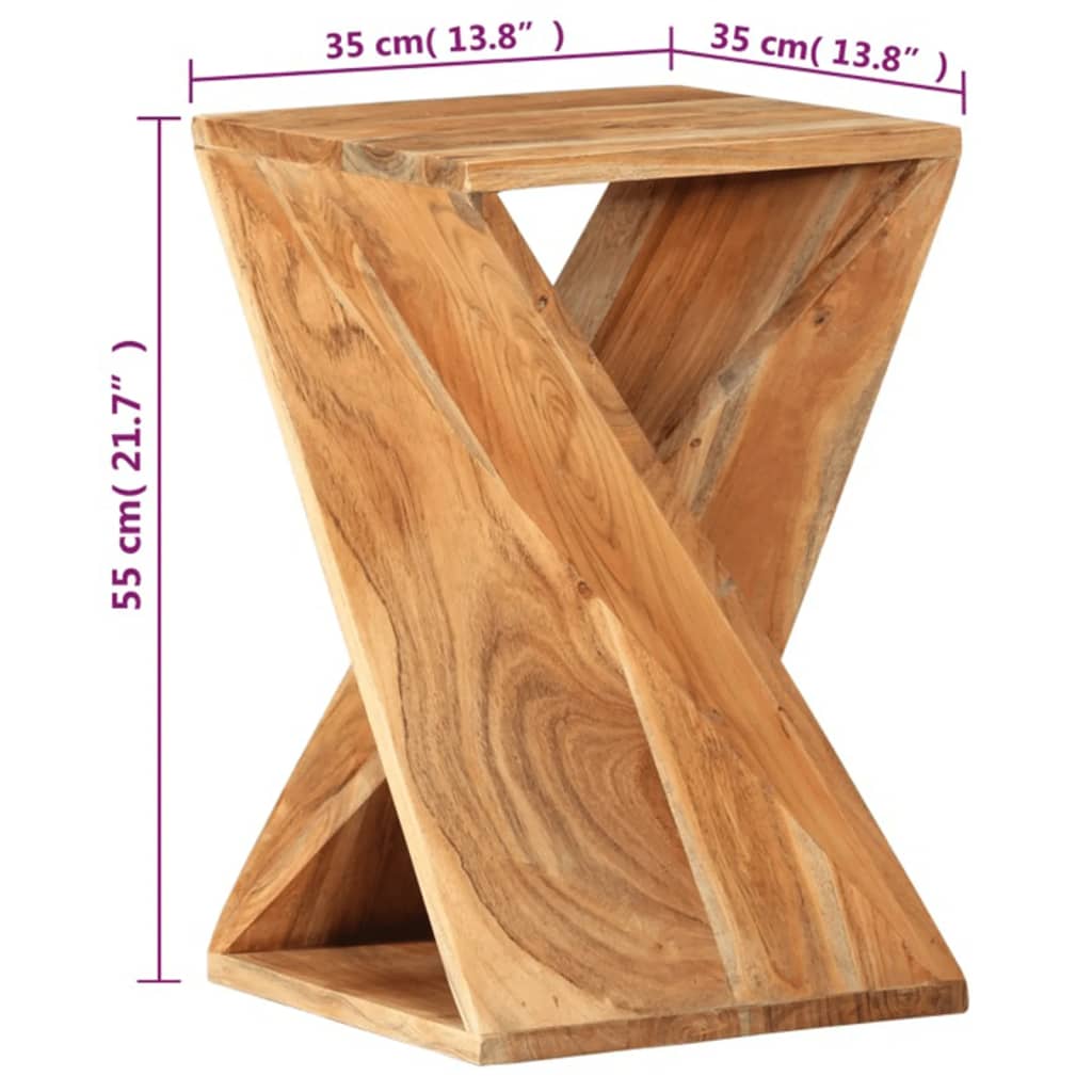 sidebord 35x35x55 cm massivt akacietræ